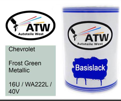 Chevrolet, Frost Green Metallic, 16U / WA222L / 40V: 500ml Lackdose, von ATW Autoteile West.
